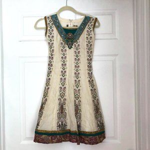 Vintage handsewn silk Indian child dress - size 32